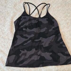 Old Navy Black and Gray Camouflage Camisole